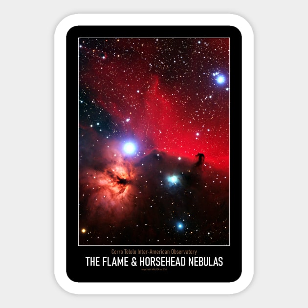 High Resolution Astronomy The Flame and Horsehead Nebulas Sticker by tiokvadrat